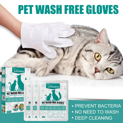 2/6Pcs Pet Disposable Cleaning Gloves Wash Free Cats Dogs SPA Bath Supplies Massage Non Woven Fabric No Rinse Eye Wipe Gloves